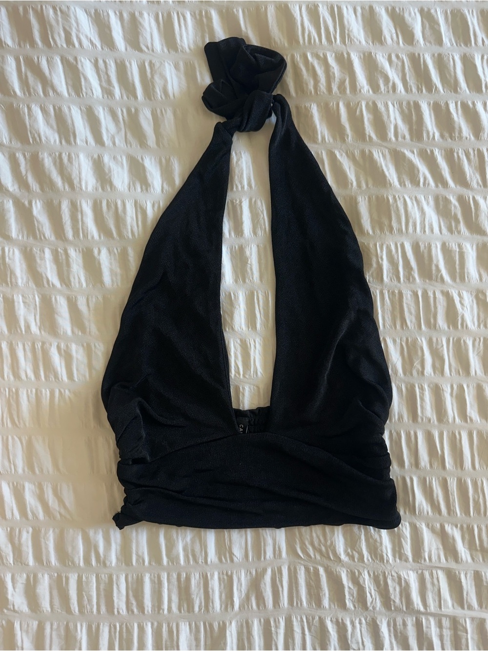 Black Halter Crop Top
